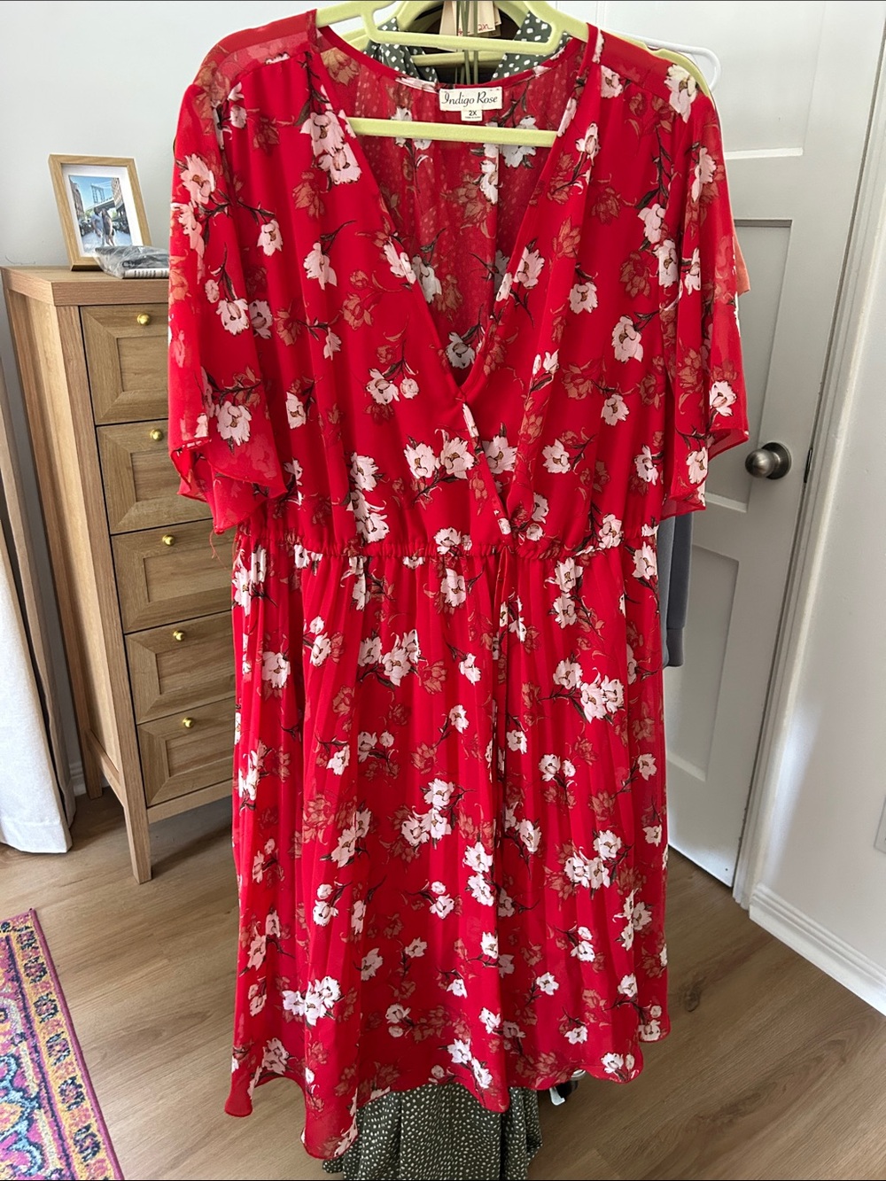 Indigo Rose Dress. Size 2XL. Flowy with elastic waist band. Has liner.